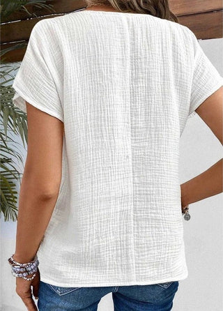 Anthousa | button-up top | blush pink | front view