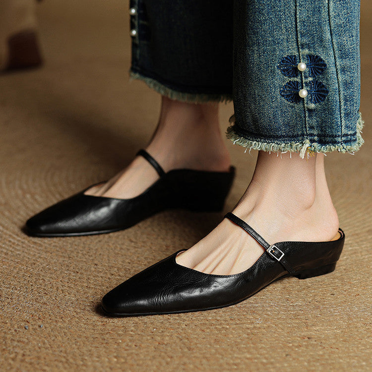 Orella Leather-Look Mules