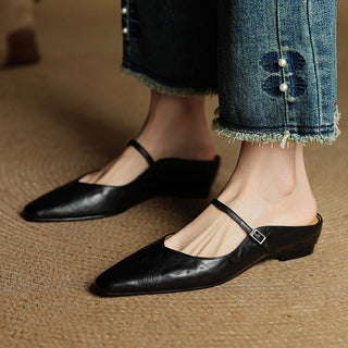 Orella Leather-Look Mules