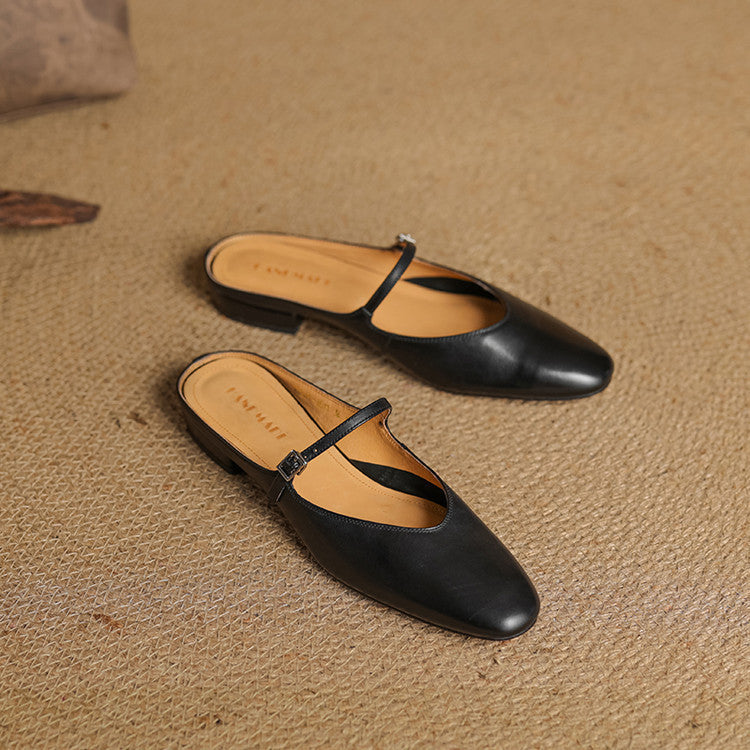 Merisa Leather-Look Mules