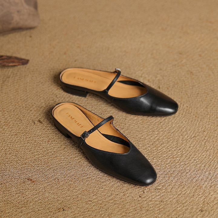 Merisa Leather-Look Mules
