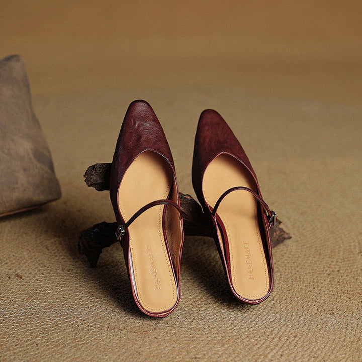 Orella Leather-Look Mules