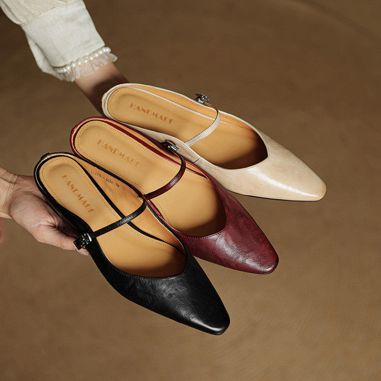 Orella Leather-Look Mules