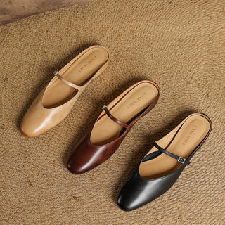 Merisa Leather-Look Mules