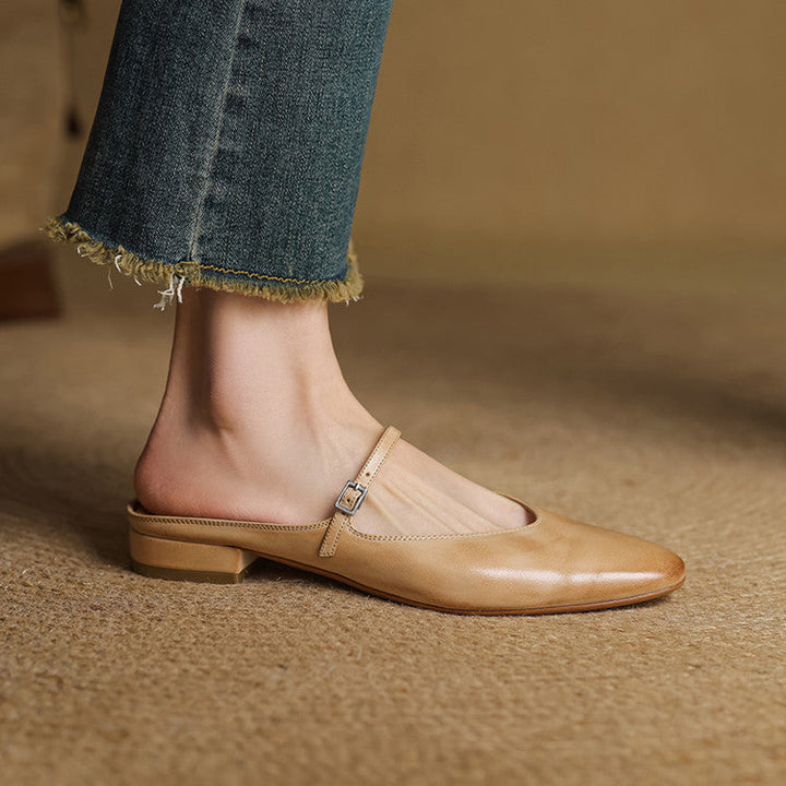 Merisa Leather-Look Mules
