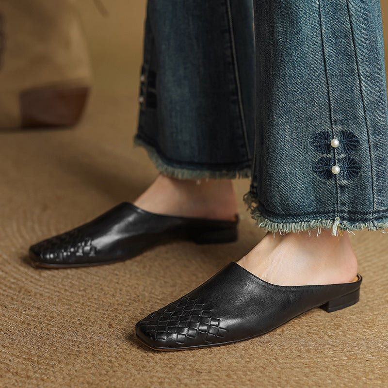 Dalvi Leather-Look Mules