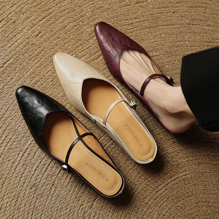 Orella Leather-Look Mules