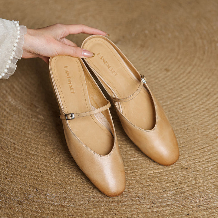 Merisa Leather-Look Mules