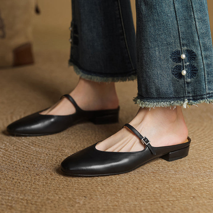 Merisa Leather-Look Mules