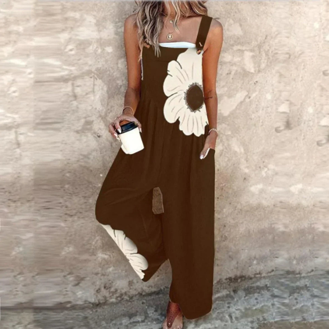 Elowen | Printed Wide-Leg Overalls