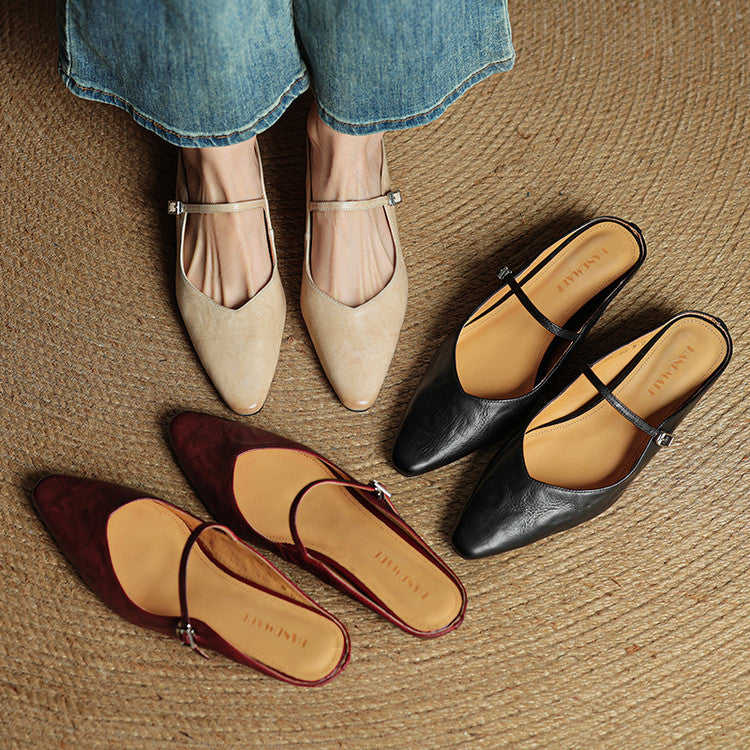 Orella Leather-Look Mules