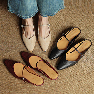 Orella Leather-Look Mules