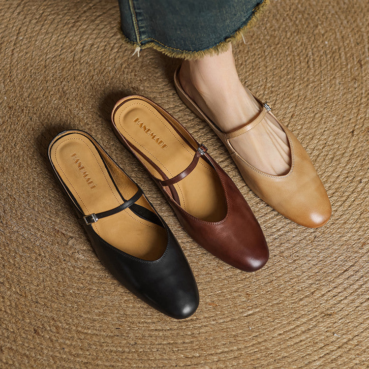 Merisa Leather-Look Mules