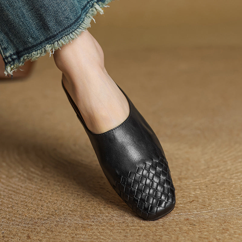Dalvi Leather-Look Mules