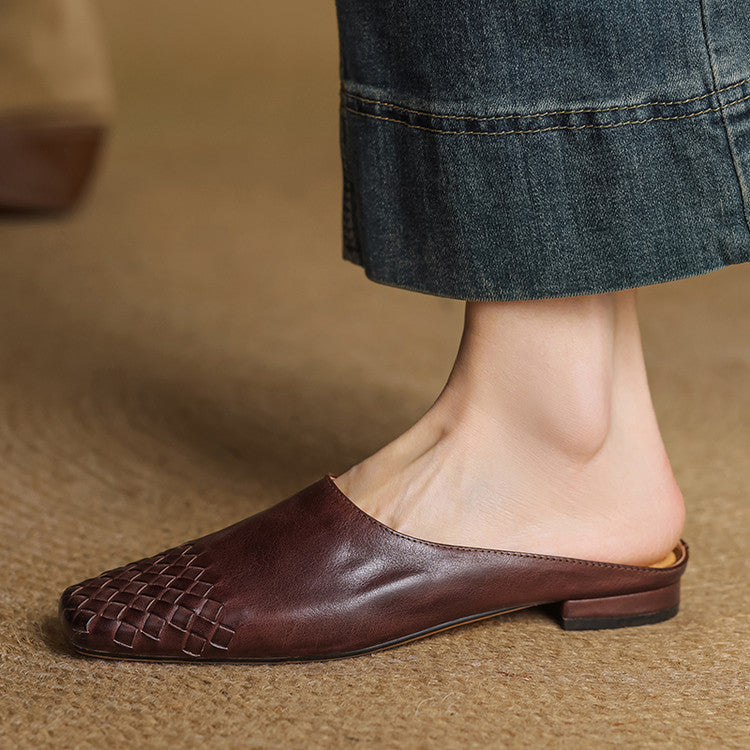 Dalvi Leather-Look Mules