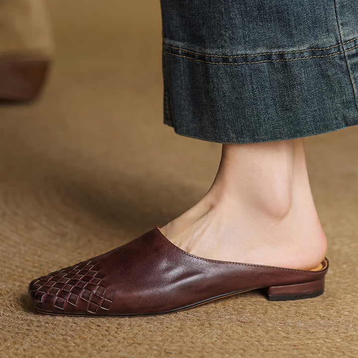 Dalvi Leather-Look Mules