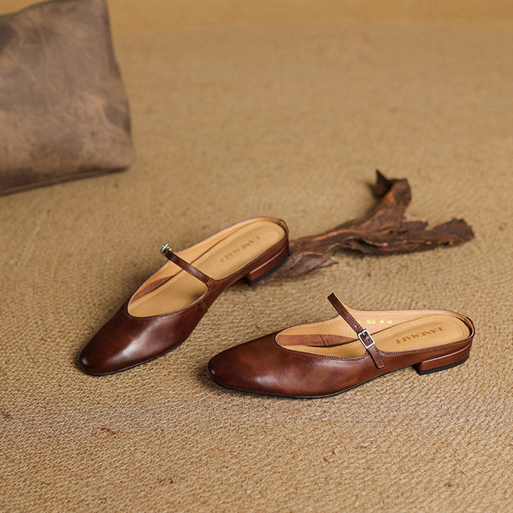 Merisa Leather-Look Mules