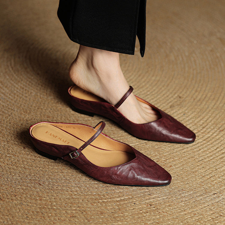 Orella Leather-Look Mules