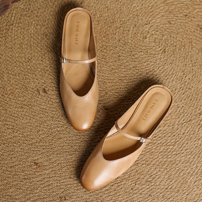 Merisa Leather-Look Mules