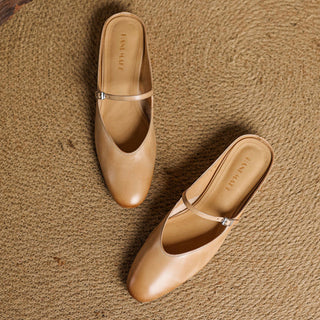 Merisa Leather-Look Mules