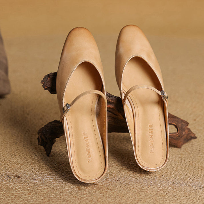 Merisa Leather-Look Mules