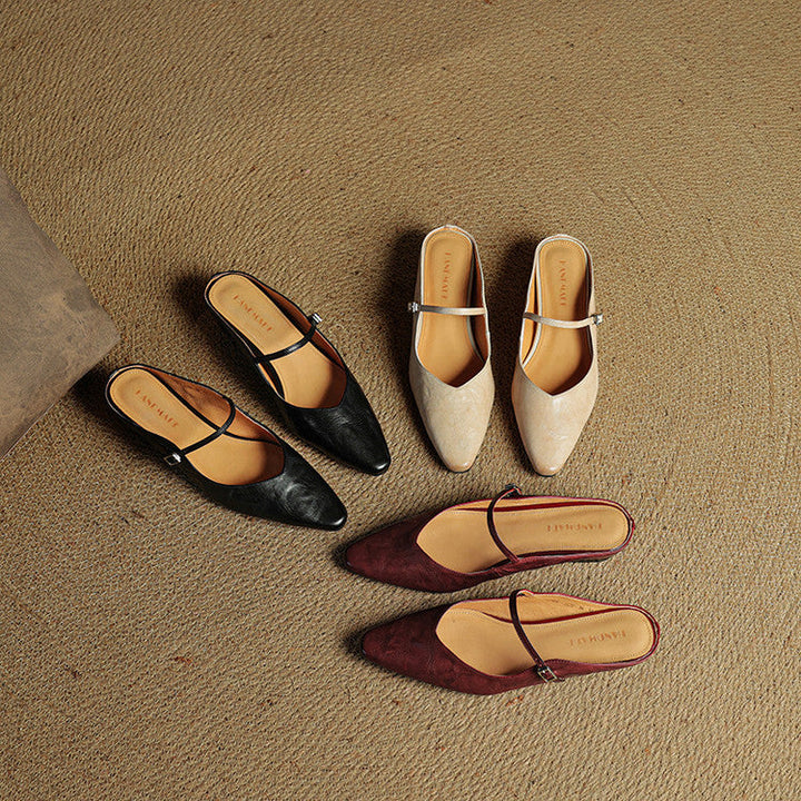 Orella Leather-Look Mules