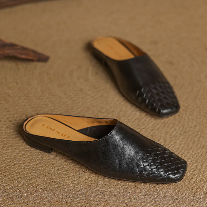 Dalvi Leather-Look Mules