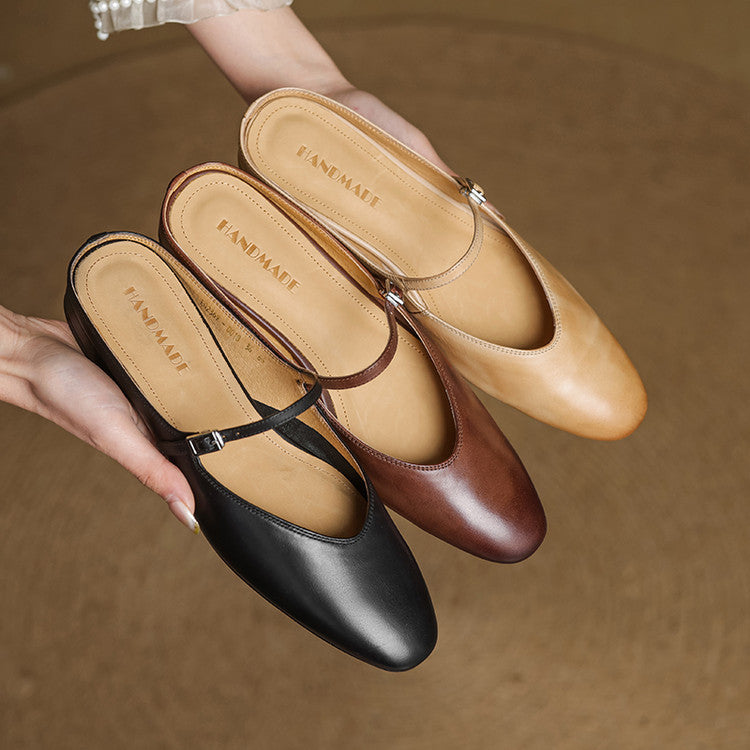 Merisa Leather-Look Mules