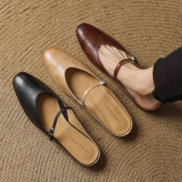 Merisa Leather-Look Mules