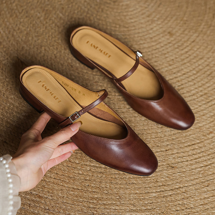 Merisa Leather-Look Mules