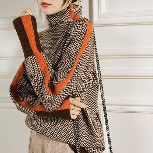 LINDEMANN ATELIER | MALOU – ROLL NECK JUMPER WITH CONTRAST STRIPES