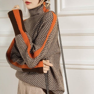 LINDEMANN ATELIER | MALOU – ROLL NECK JUMPER WITH CONTRAST STRIPES
