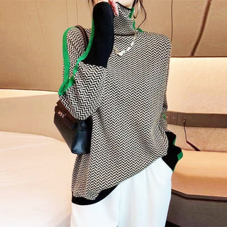 LINDEMANN ATELIER | MALOU – ROLL NECK JUMPER WITH CONTRAST STRIPES