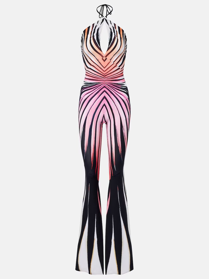 Ray of Sea Print Jumpsuit