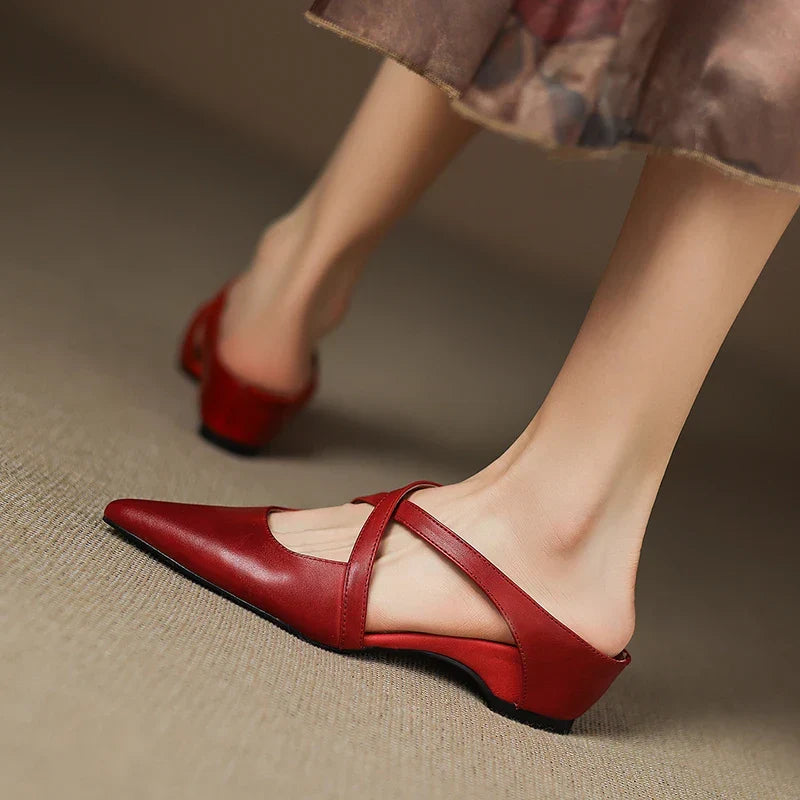Aluna Leather-Look Mules