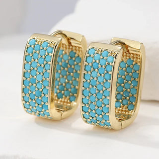 Imogen | Turquoise Huggie Hoops