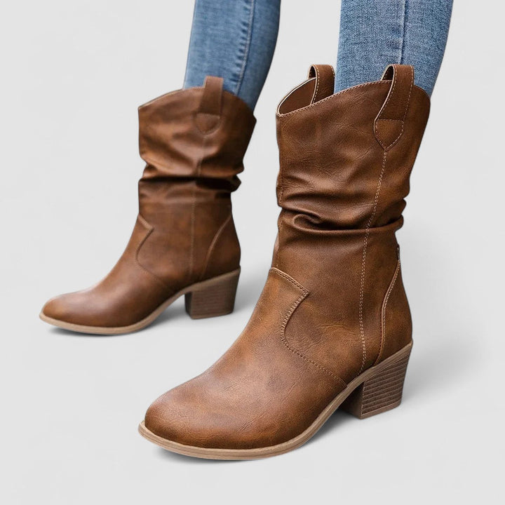 ELEANORA | SLOUCH HEELED BOOTS