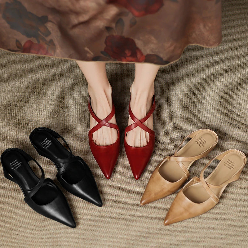 Aluna Leather-Look Mules