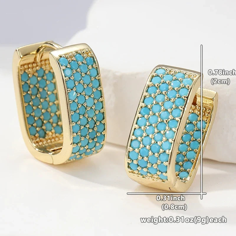 Imogen | Turquoise Huggie Hoops