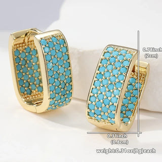 Imogen | Turquoise Huggie Hoops