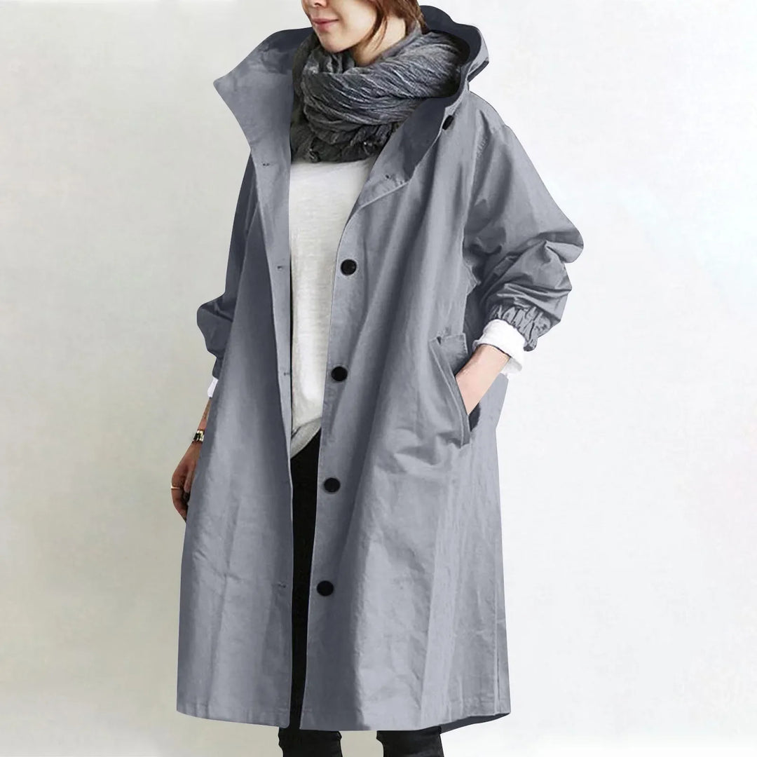 THEODORA | HOODED LONGLINE TRENCH COAT