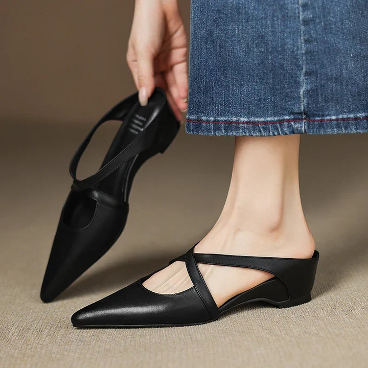 Aluna Leather-Look Mules