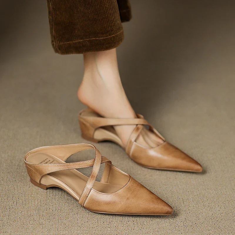 Aluna Leather-Look Mules
