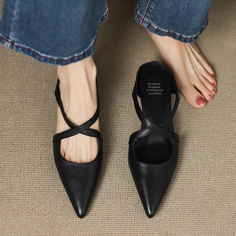 Aluna Leather-Look Mules