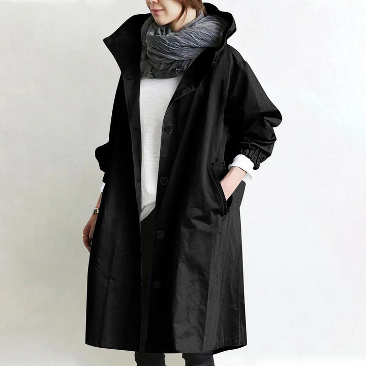 THEODORA | HOODED LONGLINE TRENCH COAT