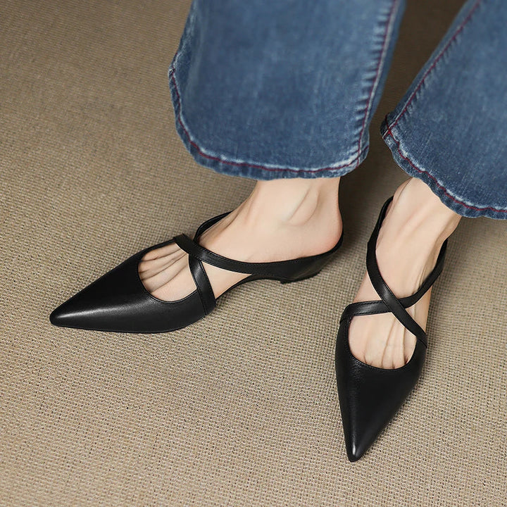 Aluna Leather-Look Mules
