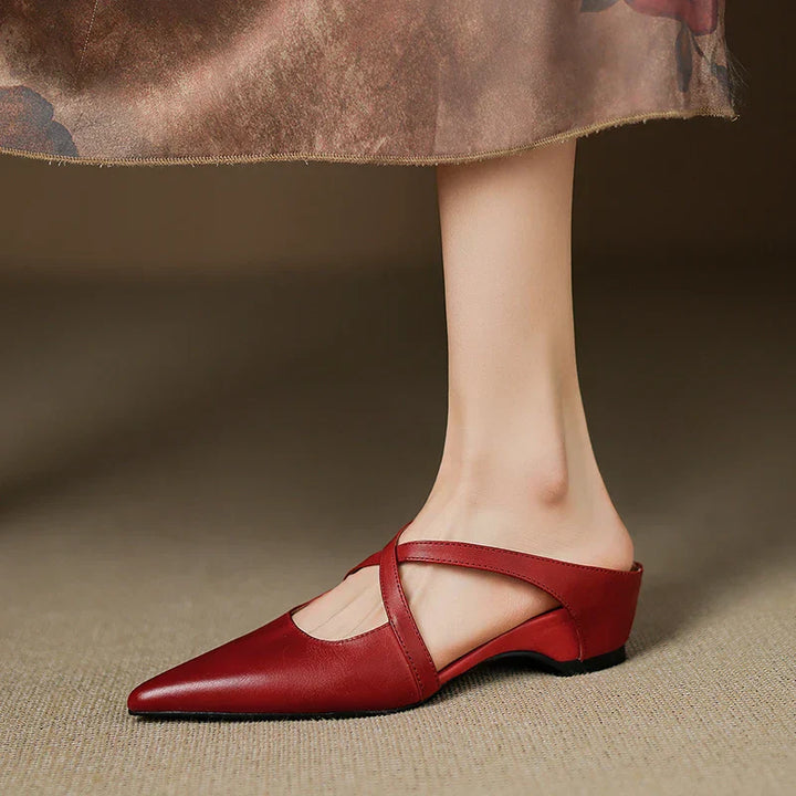 Aluna Leather-Look Mules