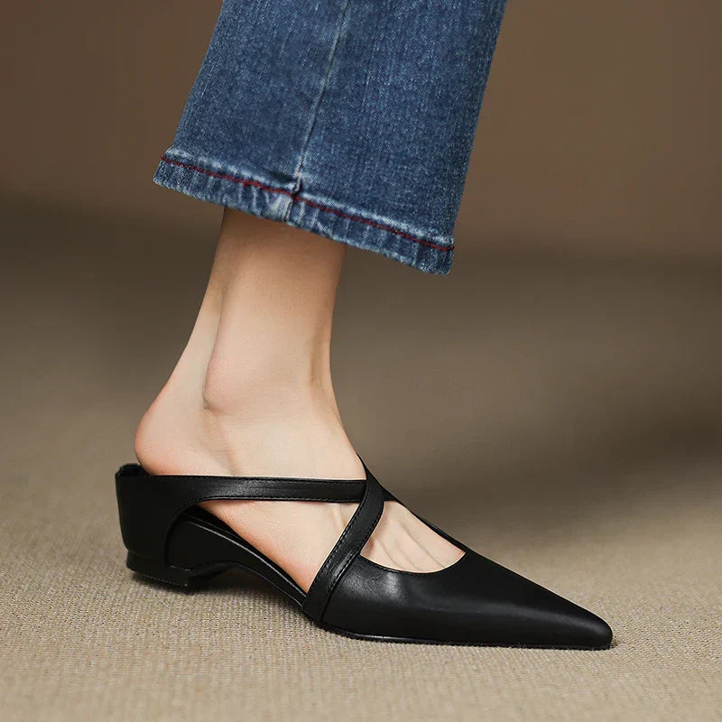 Aluna Leather-Look Mules