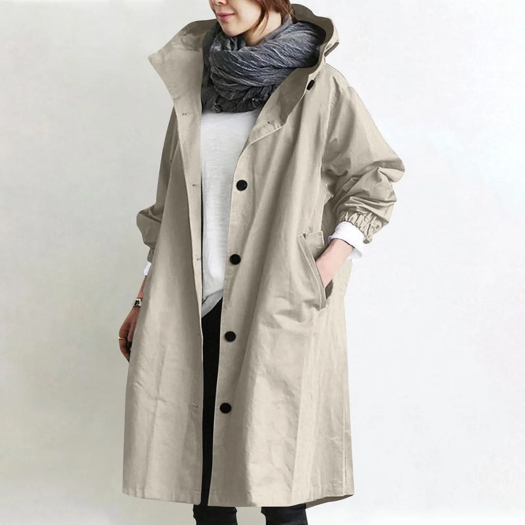 THEODORA | HOODED LONGLINE TRENCH COAT