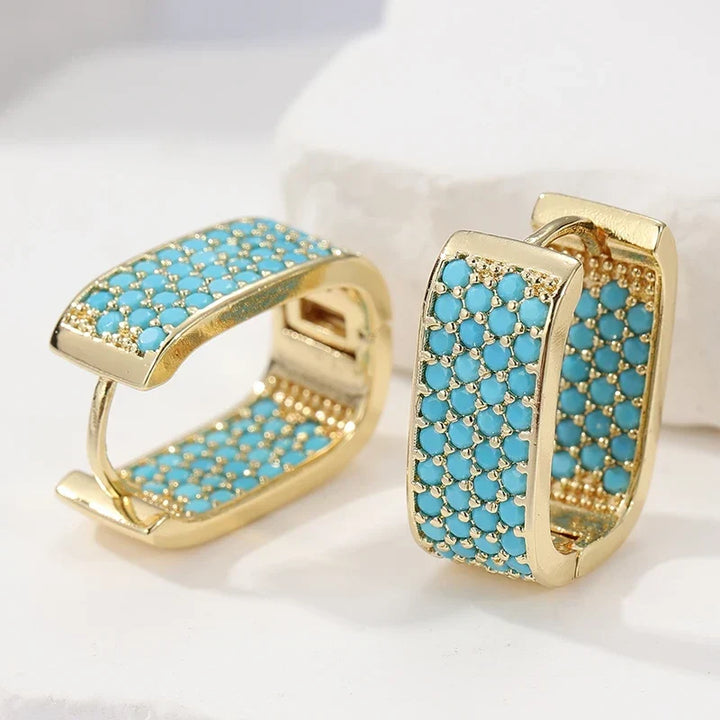 Imogen | Turquoise Huggie Hoops